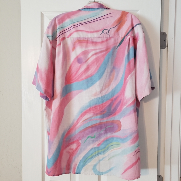 EUC Royaura Tie Die Stripe Hawaiian Button Up Shirt Size XL - Picture 3 of 5